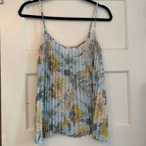 NWT Vince pleated floral tank top/camisole